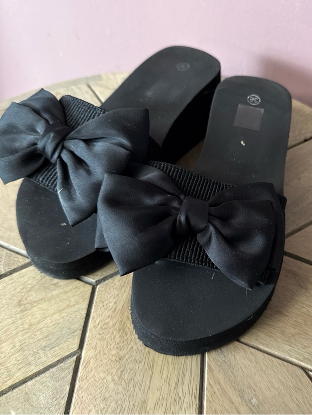 Black Bow Slide Sandals for Women - Elegant Casual Slip-On